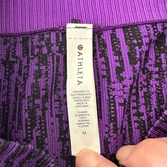 Athleta Flurry Elemental Tight  Snowscape Black/ Basalt Violet Leggings Size Med - Picture 7 of 7